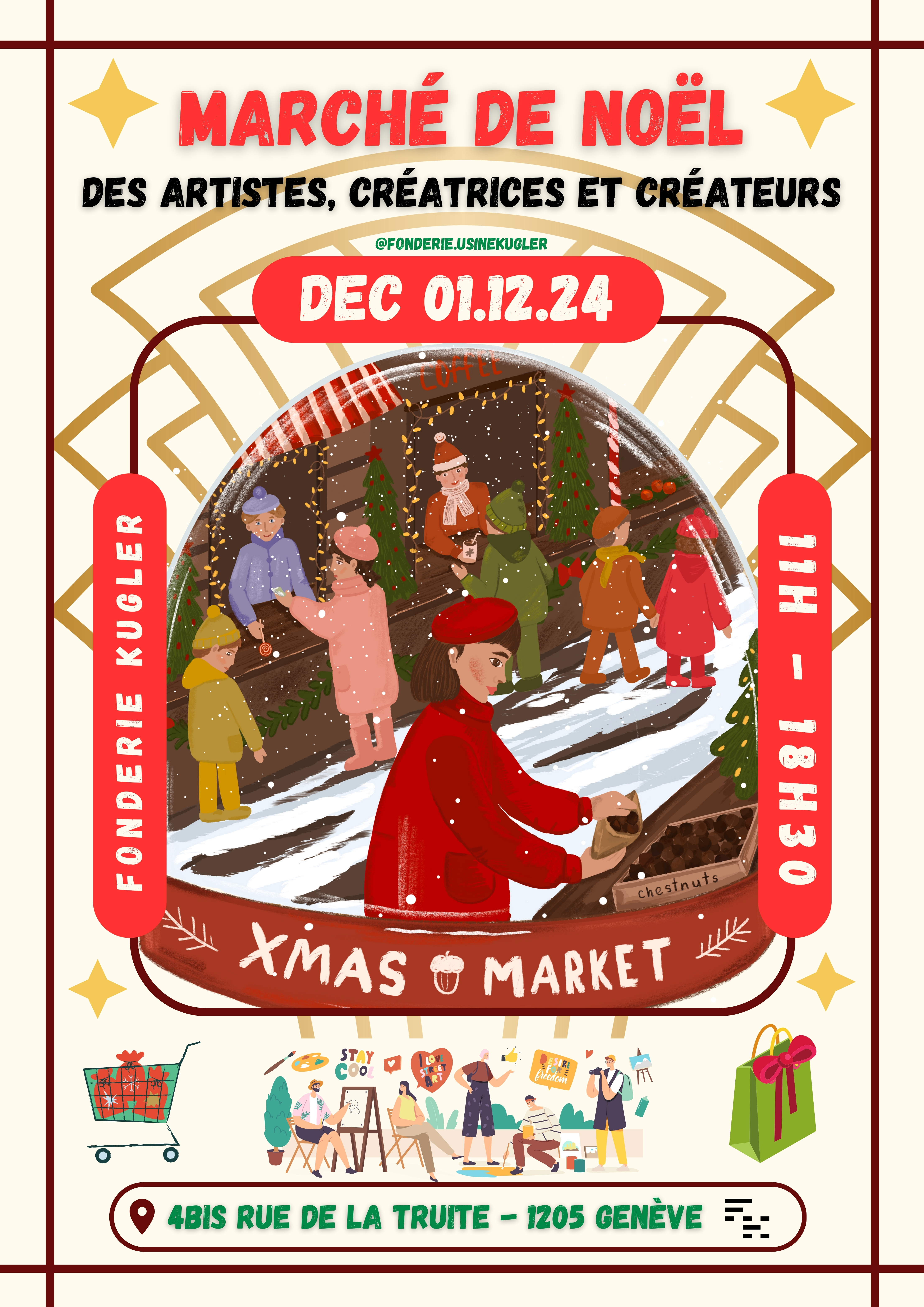 VISUEL XMAS ART MARKET DECEMBRE 2024 FONDERIE KUGLER