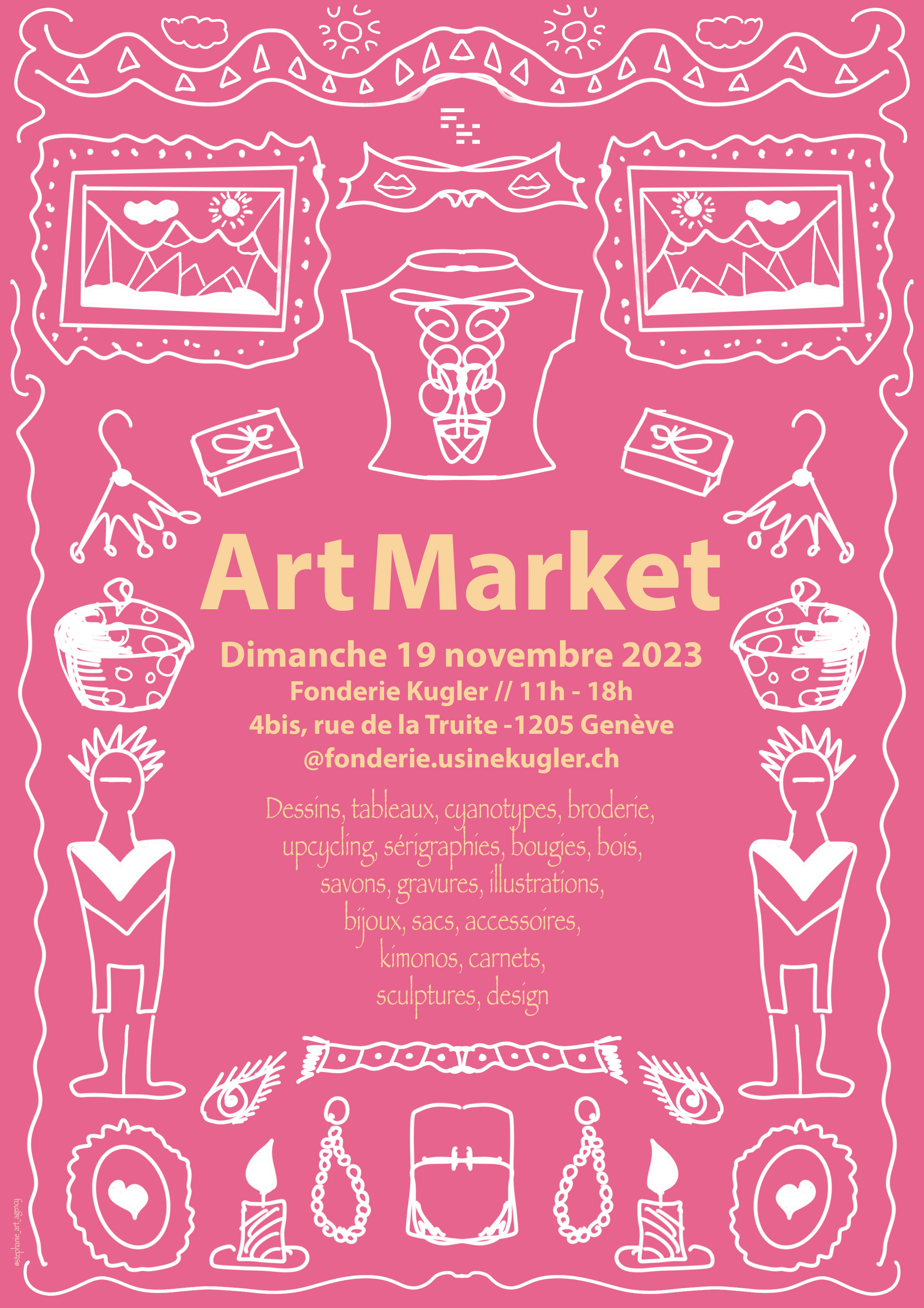 ok Flyer web framboise Art Market Fonderie Kugler Automne 2023